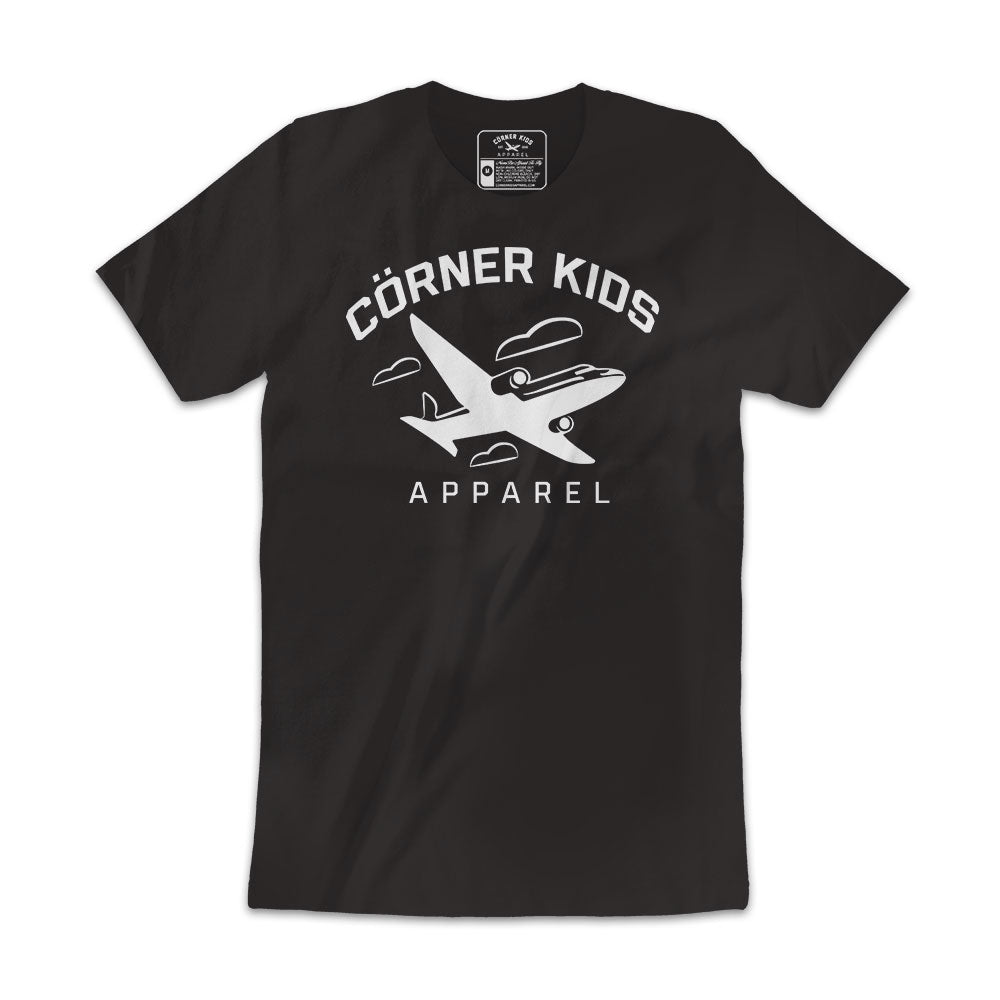 Black Tee  With Airplane logo