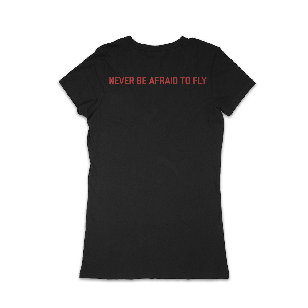 V-Neck Tee For Women With Black Back