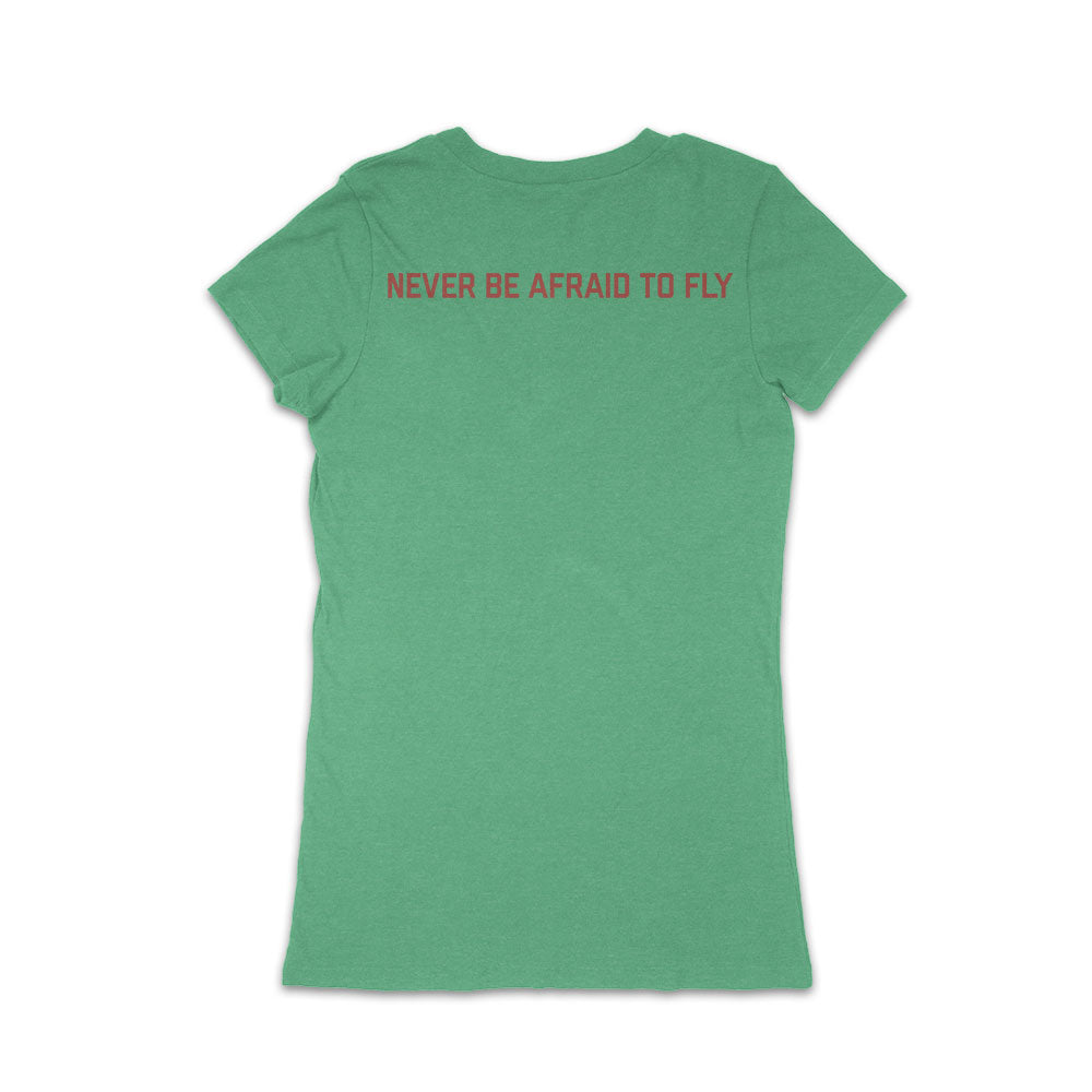 Green Back V-Neck Tee For Women