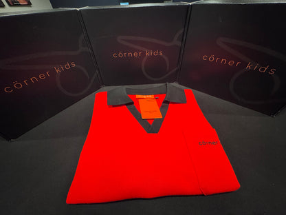 Corner Kids V-Neck Polo (Red)