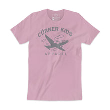 Load image into Gallery viewer, Pink crew neck t-shirt  With Airpane logo 
