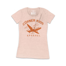 Load image into Gallery viewer, Women Peach Tee wit Aircraft logo  
